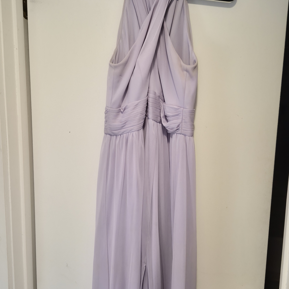 David's Bridal Lavender Halter Chiffon Bridesmaid Dress
